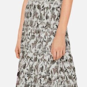 Tory Burch Cottagecore Wisteria Smocked Cotton A-Line Skirt